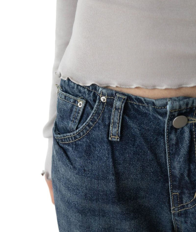 Aki Non-Stretch Low-Rise Flare Denim