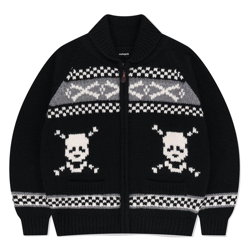 mahagrid(マハグリッド)の「SKULL COWICHAN KNIT SWEATER(Tops)」