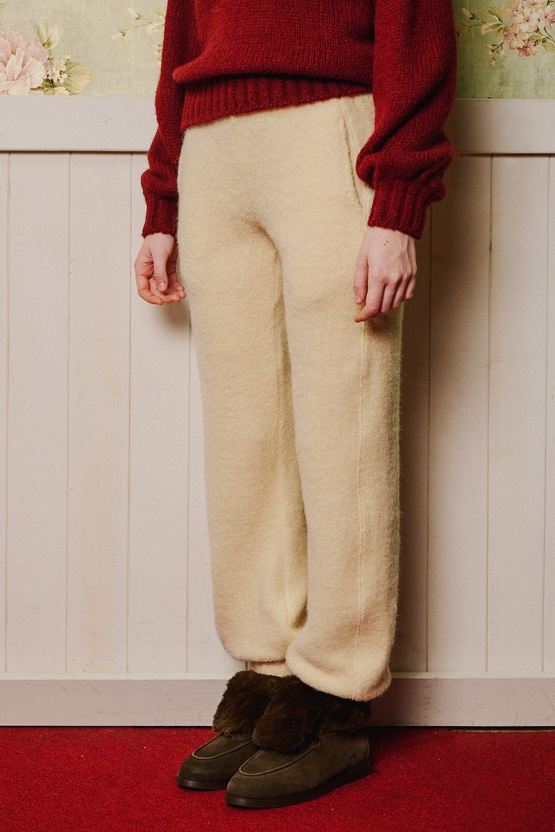 Foggy Jogger wool pants [Ivory]