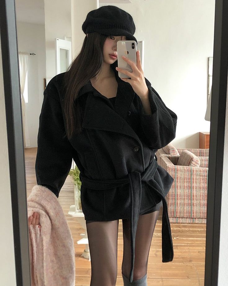 Forbe Belted High Neck Half Coat