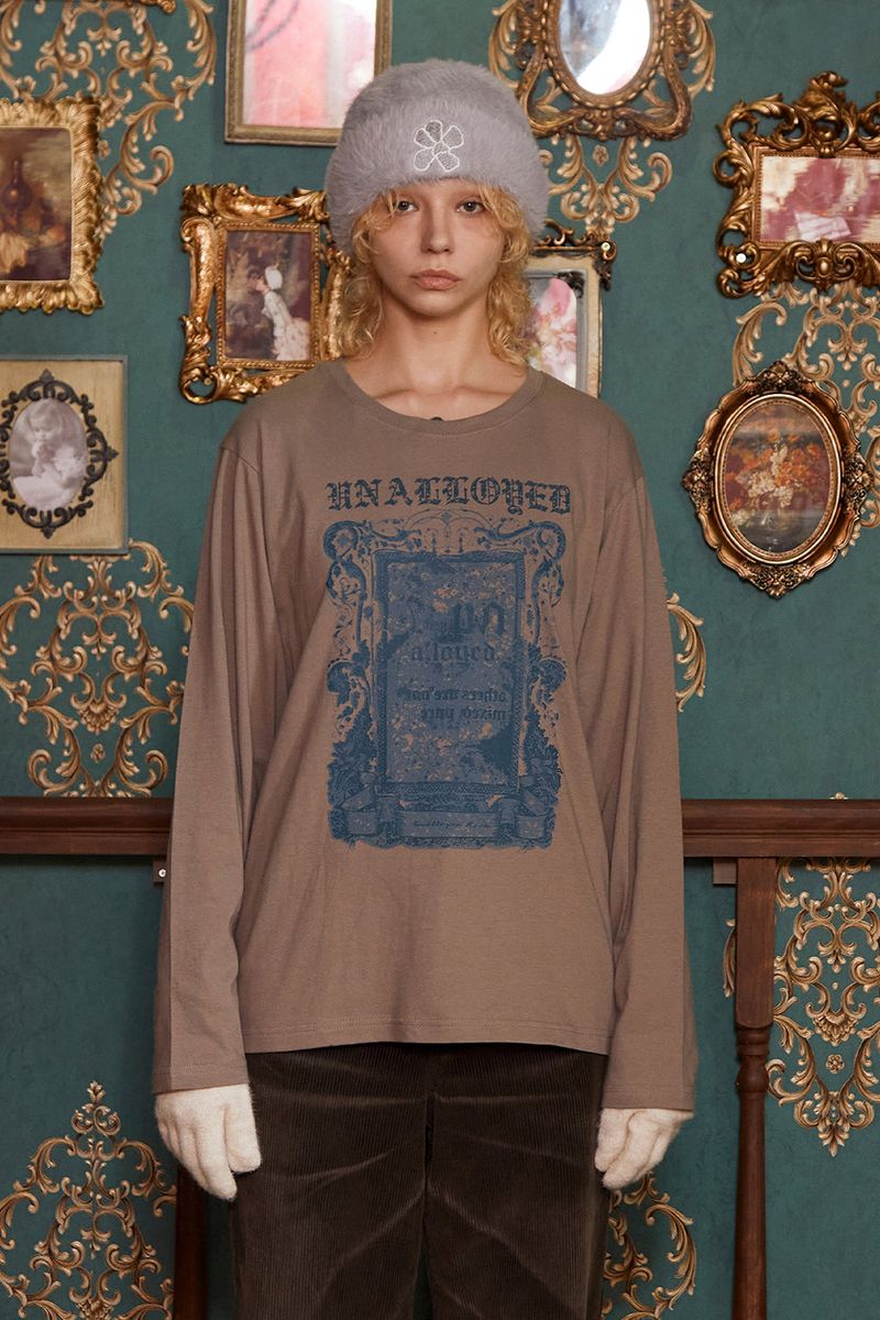 UNALLOYED(アナロイド)の「GARDEN FRAME LONG SLEEVE T SHIRT / BEIGE(Tops)」