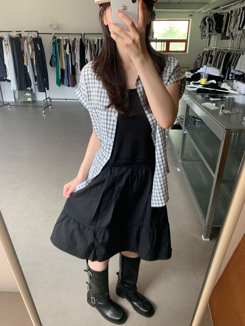 v midi skirt (3color) 