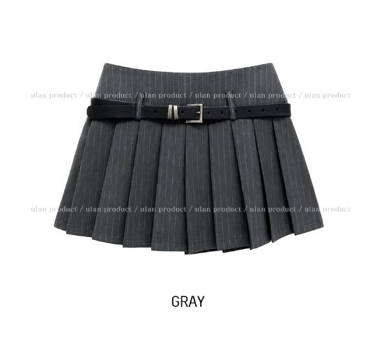 Noki Striped Pleated Mini Skirt