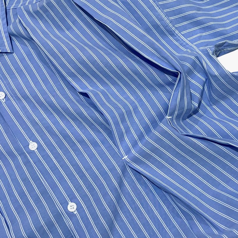 offset stripe shirt_blue