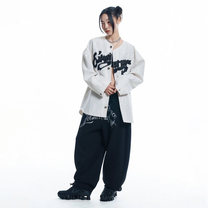 Lettering Balloon Sweatpants - BLACK