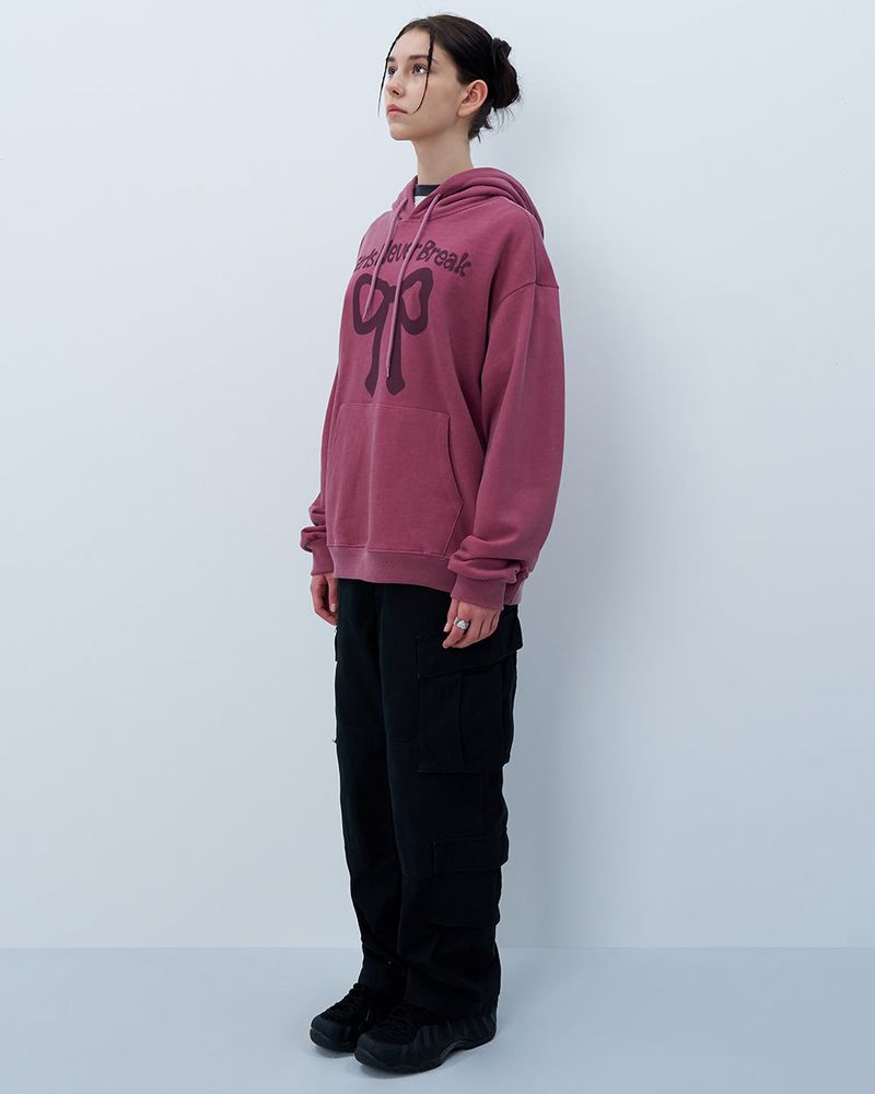 NEVER BREAK PIGMENT HOODIE-PURPLE