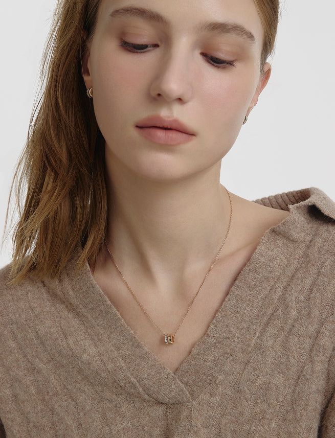 hyeres lor（イエール・ロール）の「26SS★ Champagne Full Moon Silver Duo Shine Necklace S（Accessories）」