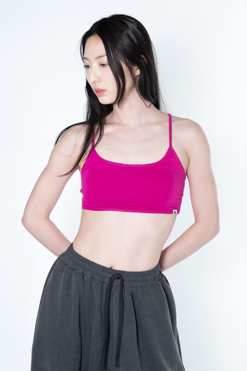 Back Tunnel Bra Top (Magenta pink)