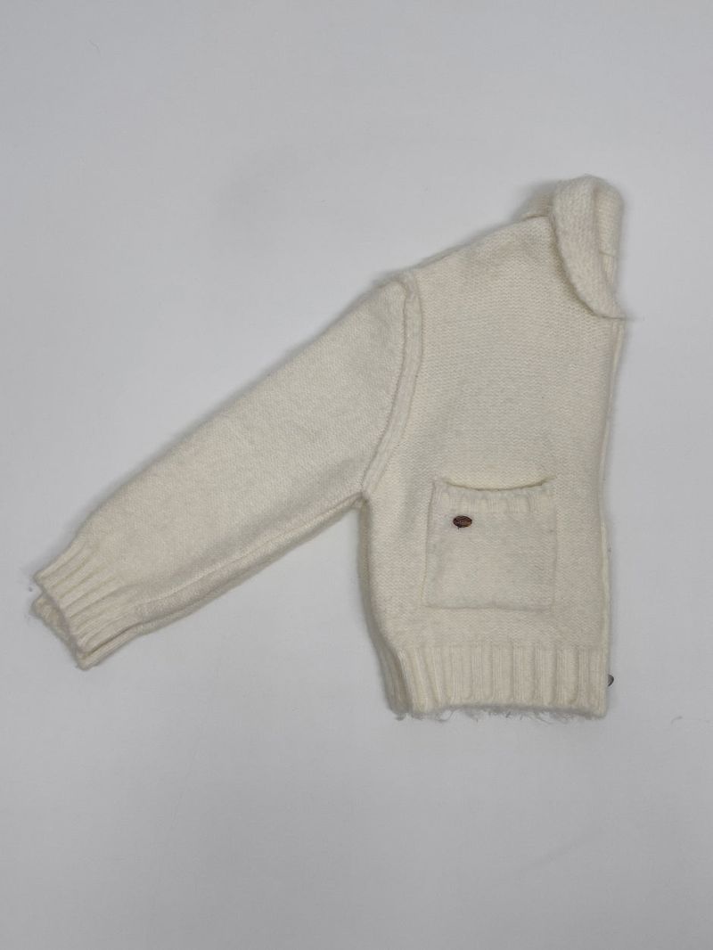 Reverse Two-Way Crop Knit Zip-Up