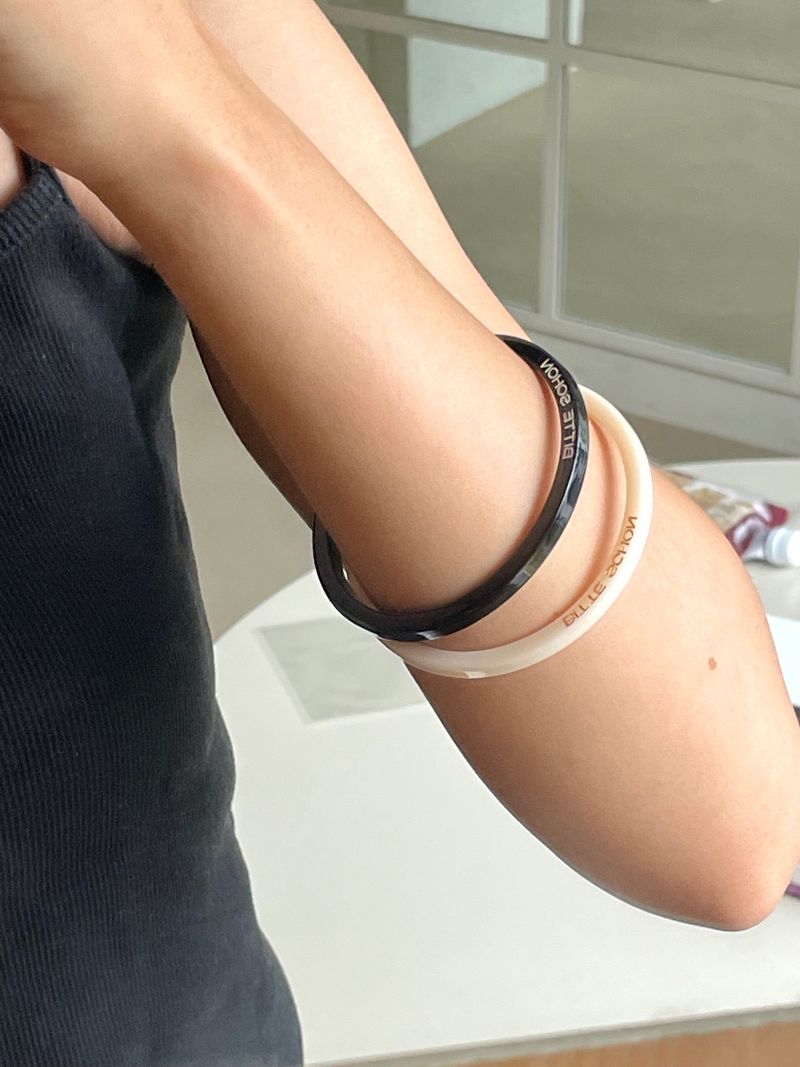 bitte schon logo bangle bracelet (2 colors set)