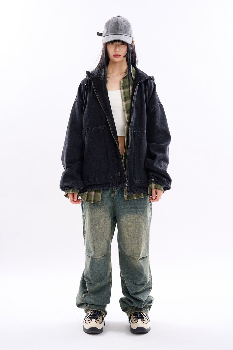 Hibbing hooded over denim jumper
