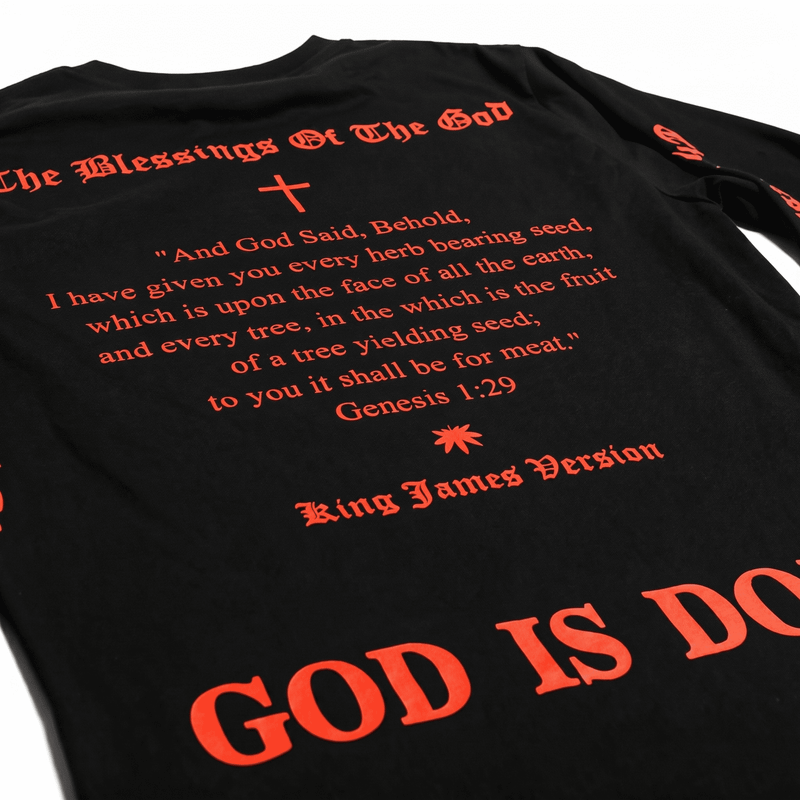 TZ God is Dope LS Tee - Black/Red