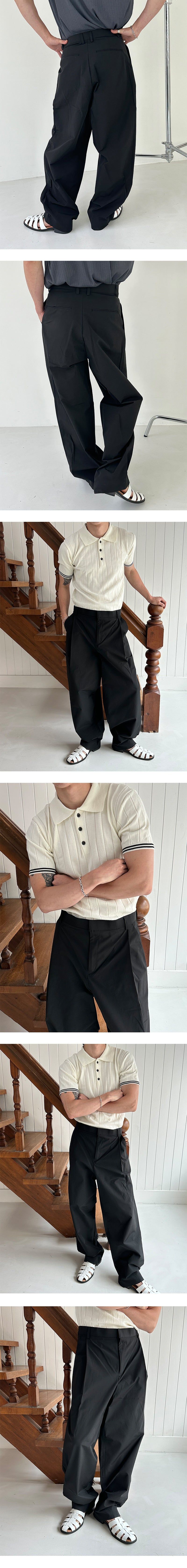 [S/S] Nylon tuck wide slacks (3color)