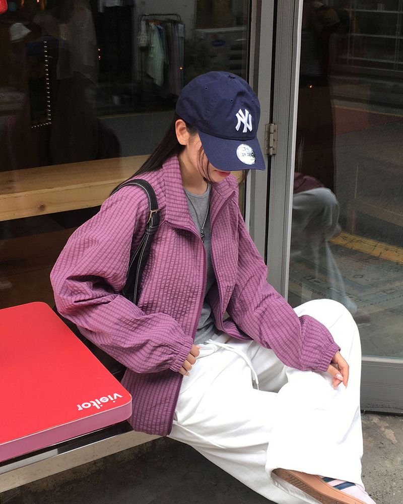 [ORIGINAL] Piping Half-Neck Windbreaker