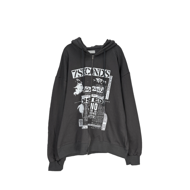 toon hooded zip-up