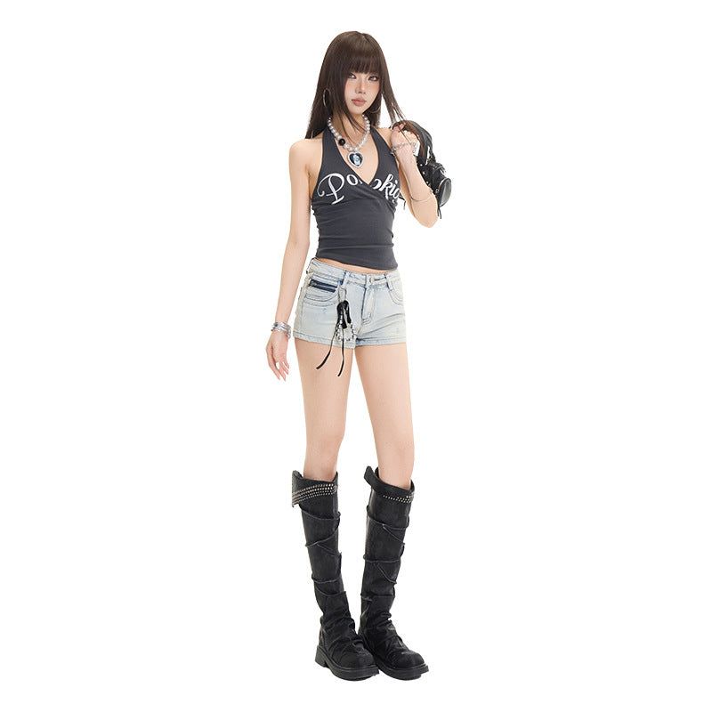 Y2K Vintage Low-Rise Denim Shorts