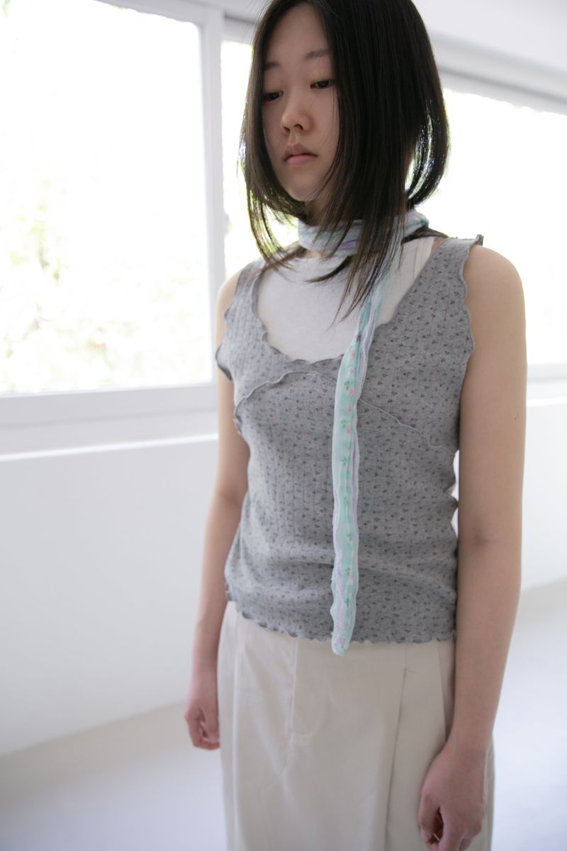 flower check long scarf(2colors)