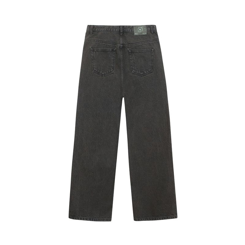 Classic Vintage Washed Denim Pants_Black
