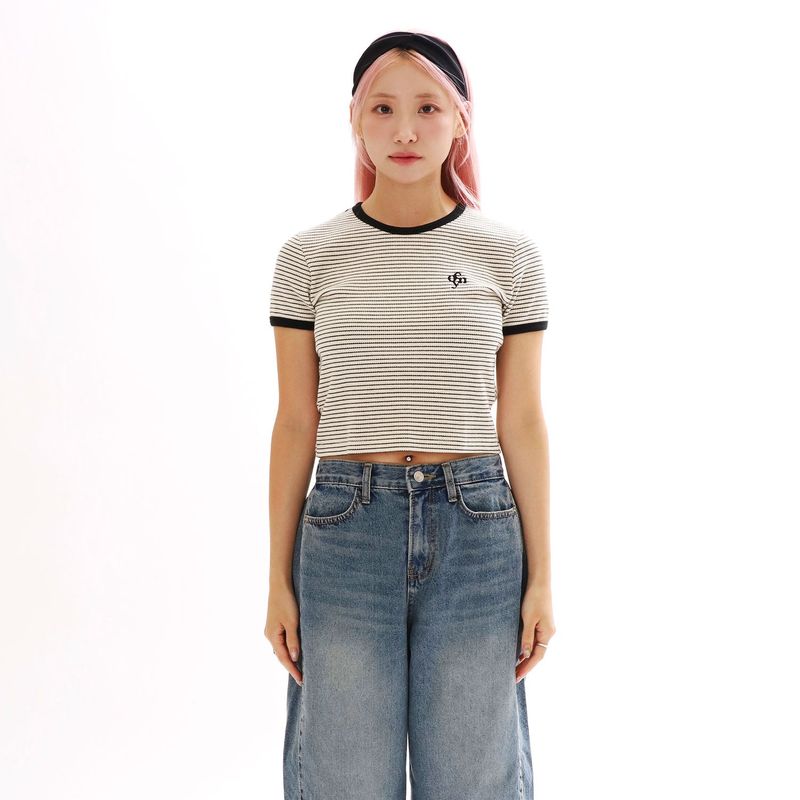 OFCOURSEWHYNOT（オブコースワイノット）の「ソフトガールサマーリンガーTシャツ_アイボリー（トップス）」