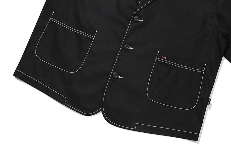 STITCH COTTON BLAZER_BLACK