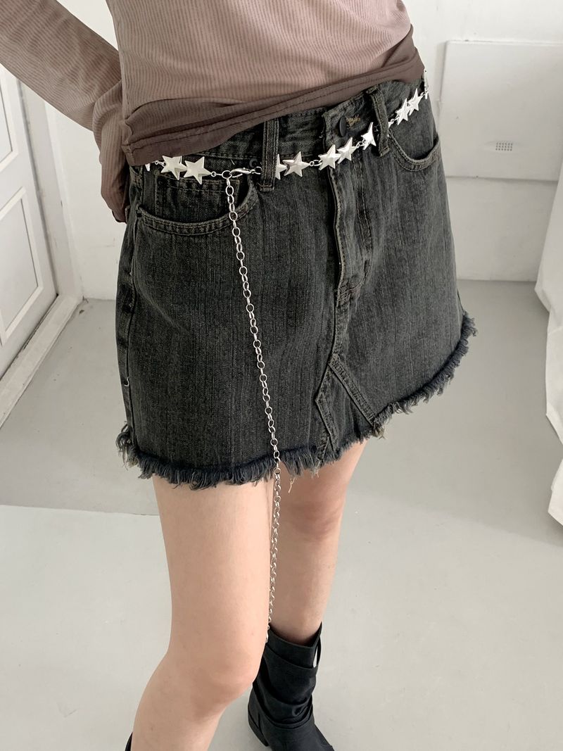 WONDER WONDER(ワンダーワンダー)の「Rattan Vintage Washed Surgical Mini Skirt(Skirts)」
