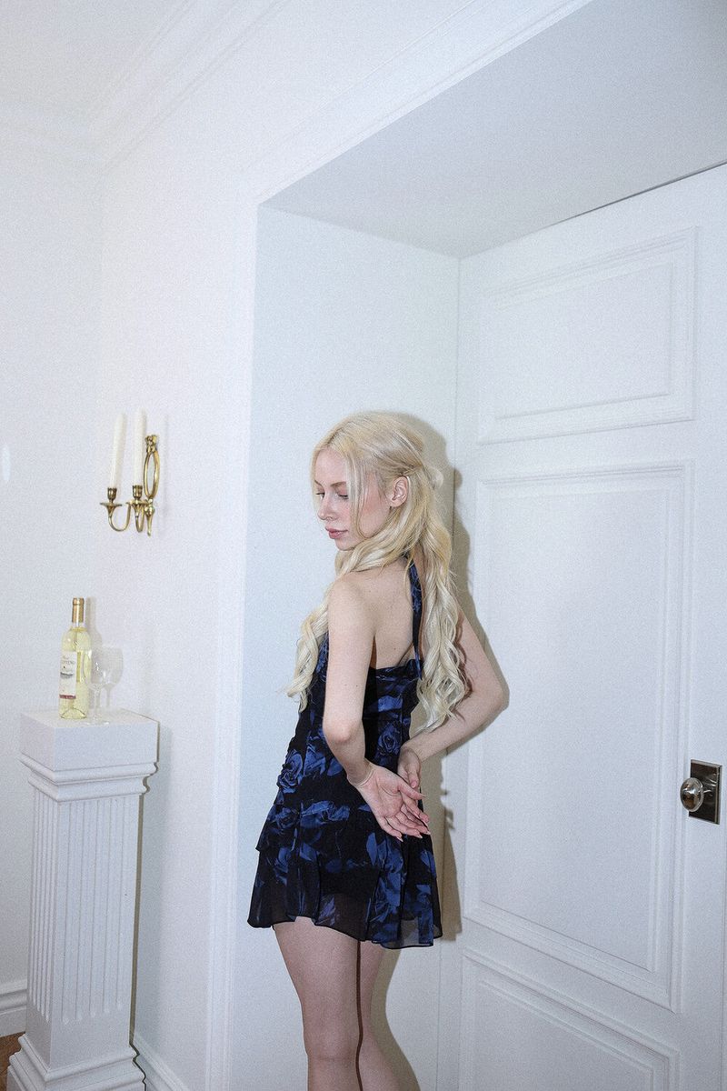 ROSE SCARF TOP[blue]