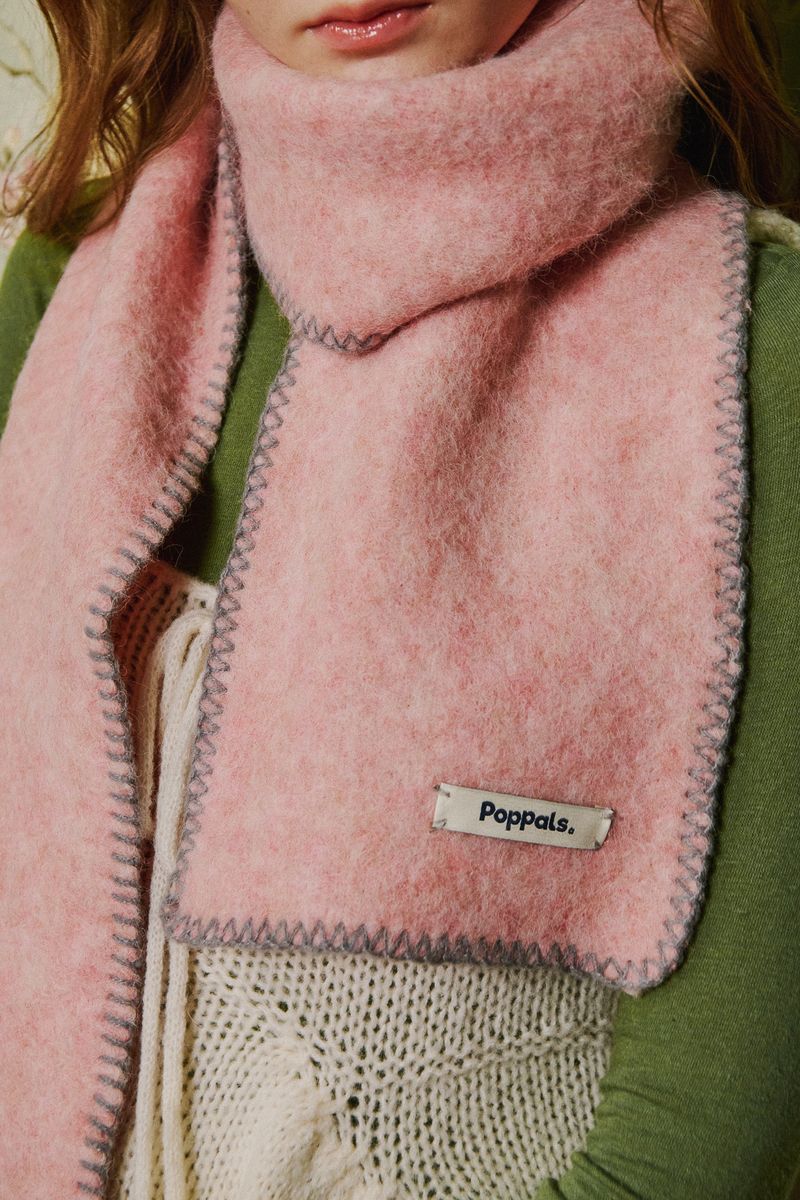 Stitch Wool Muffler [Pink]