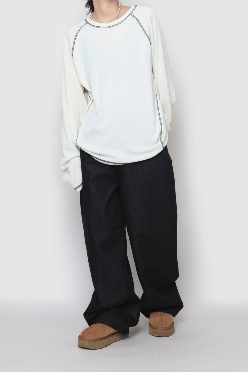 Ribbed Line Long Sleeve T