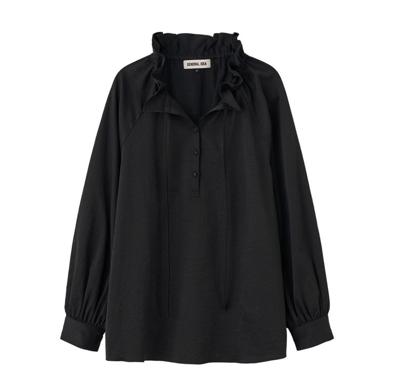 【即日発送】loose fit frill collar blouse