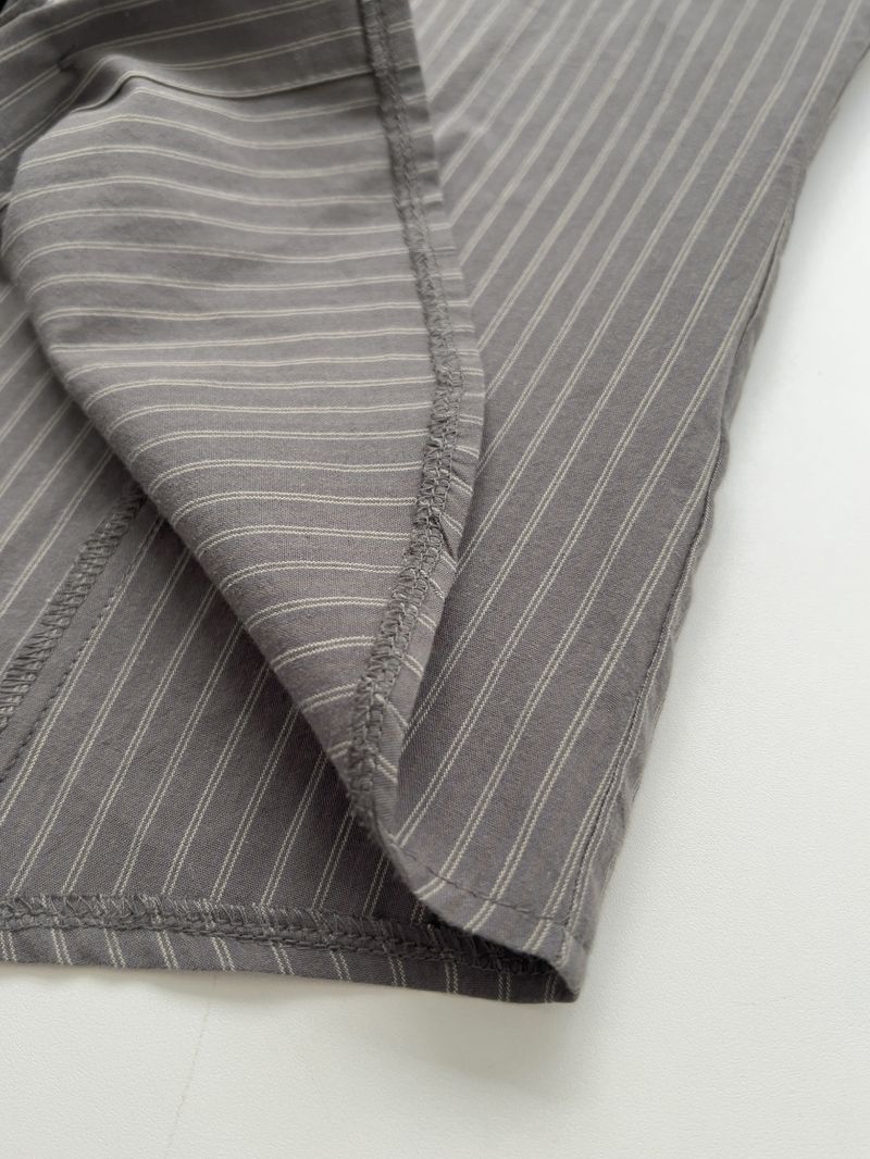 Striped elbow length slim fit shirt