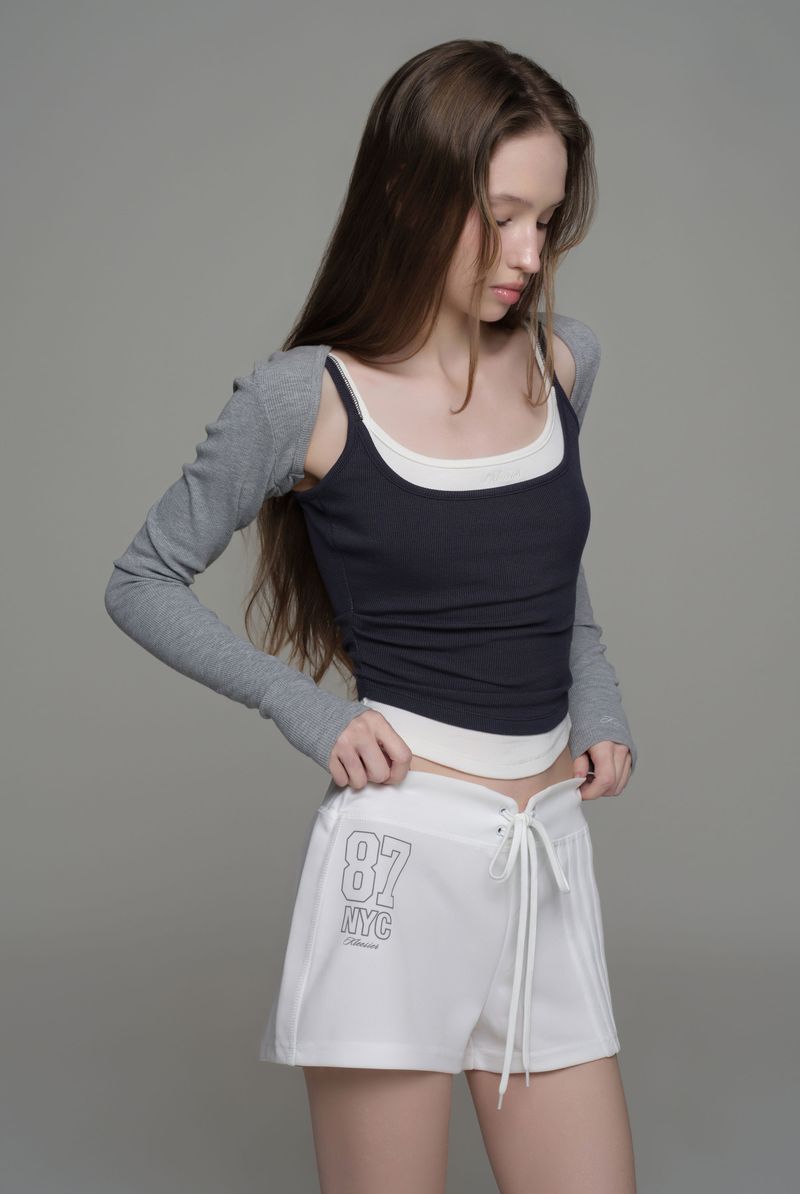 Doubles soft layered camisole top, Navy
