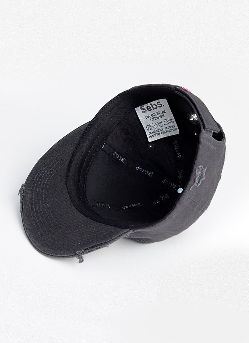 Sebs .COM CAMP CAP (WASHING)-CHARCOAL