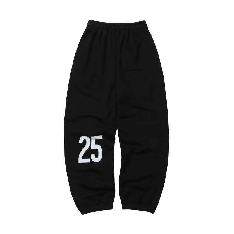 Weekend warrior typography printing long pants (Black)