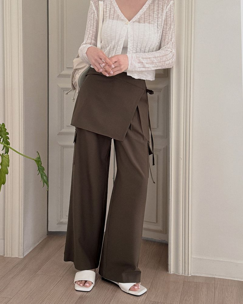 Aron Slacks & Wrap Skirt Set