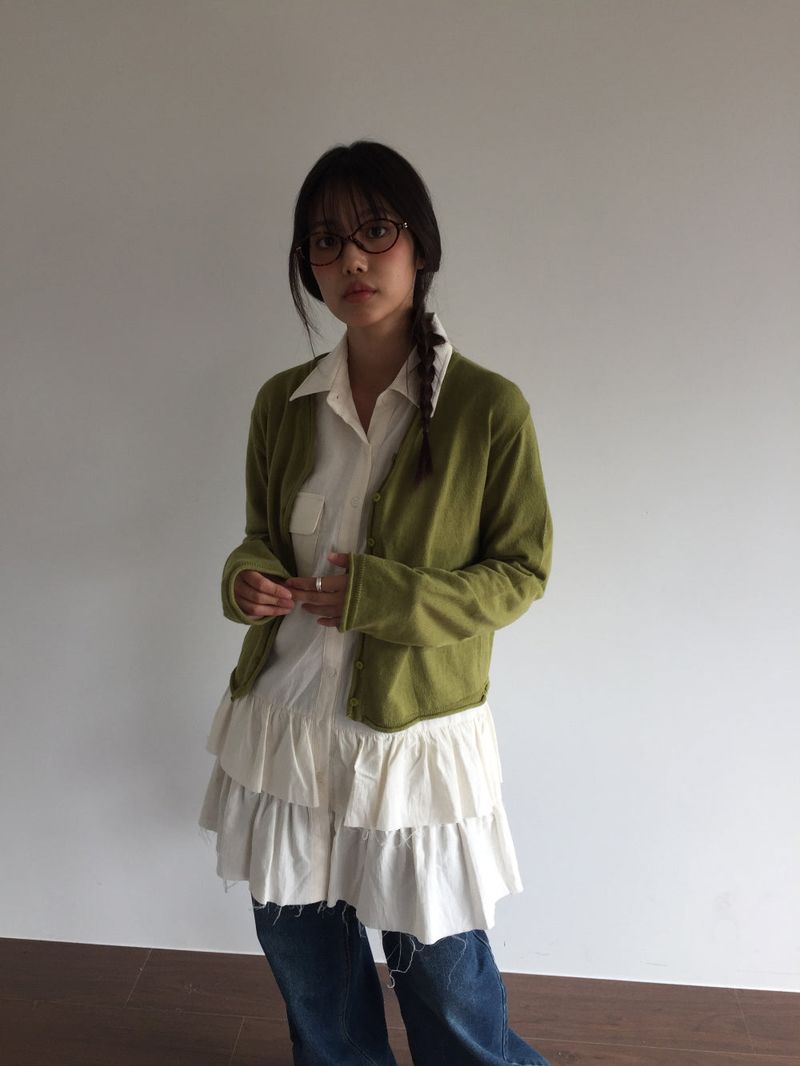 Lamb Buck Shirt Frill Dress (2color)