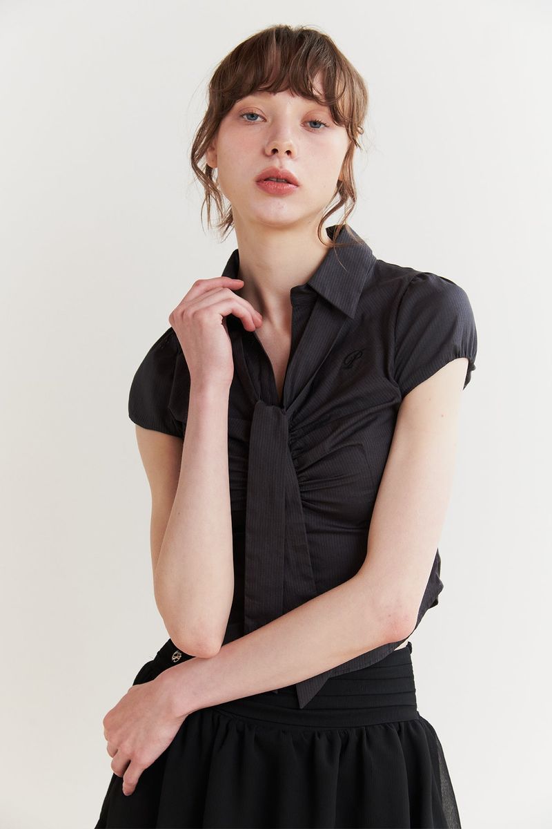 JADE SCARF SHIRT charcoal