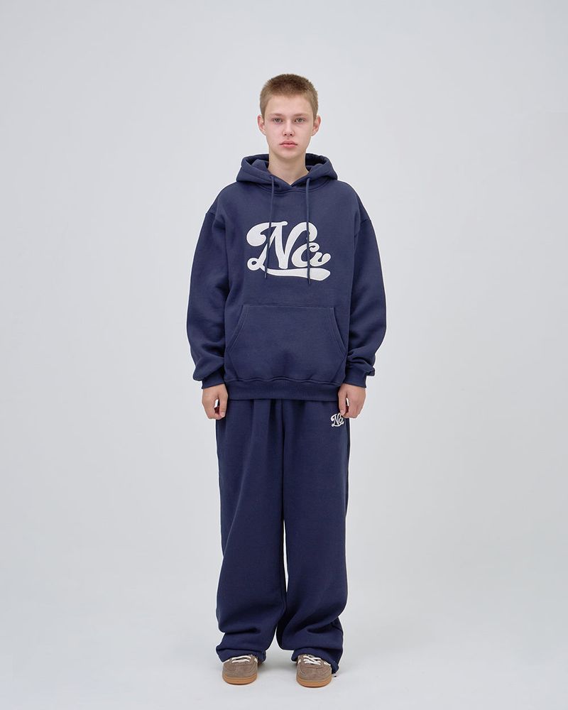 UNDERLINE LOGO SWEAT PANTS - NAVY