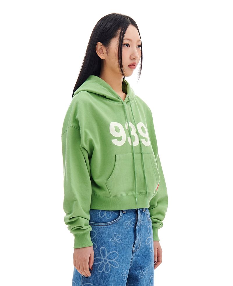 939 LOGO CROP HOOD (LIGHT GREEN)