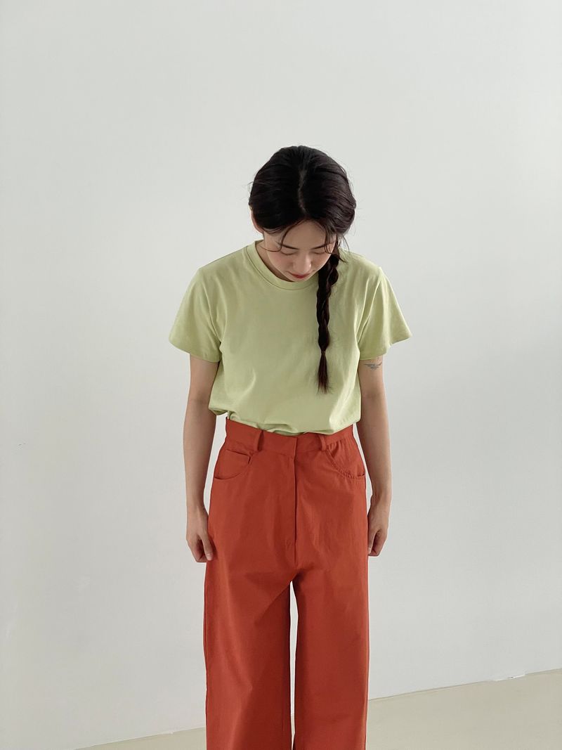 Vivid color cotton pants