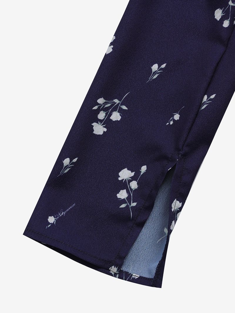 Ribbon square blouse (Navy)