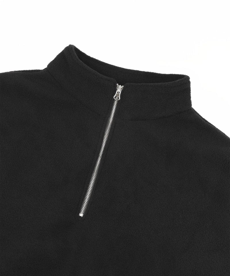 Oversized fleece half-zip - Black