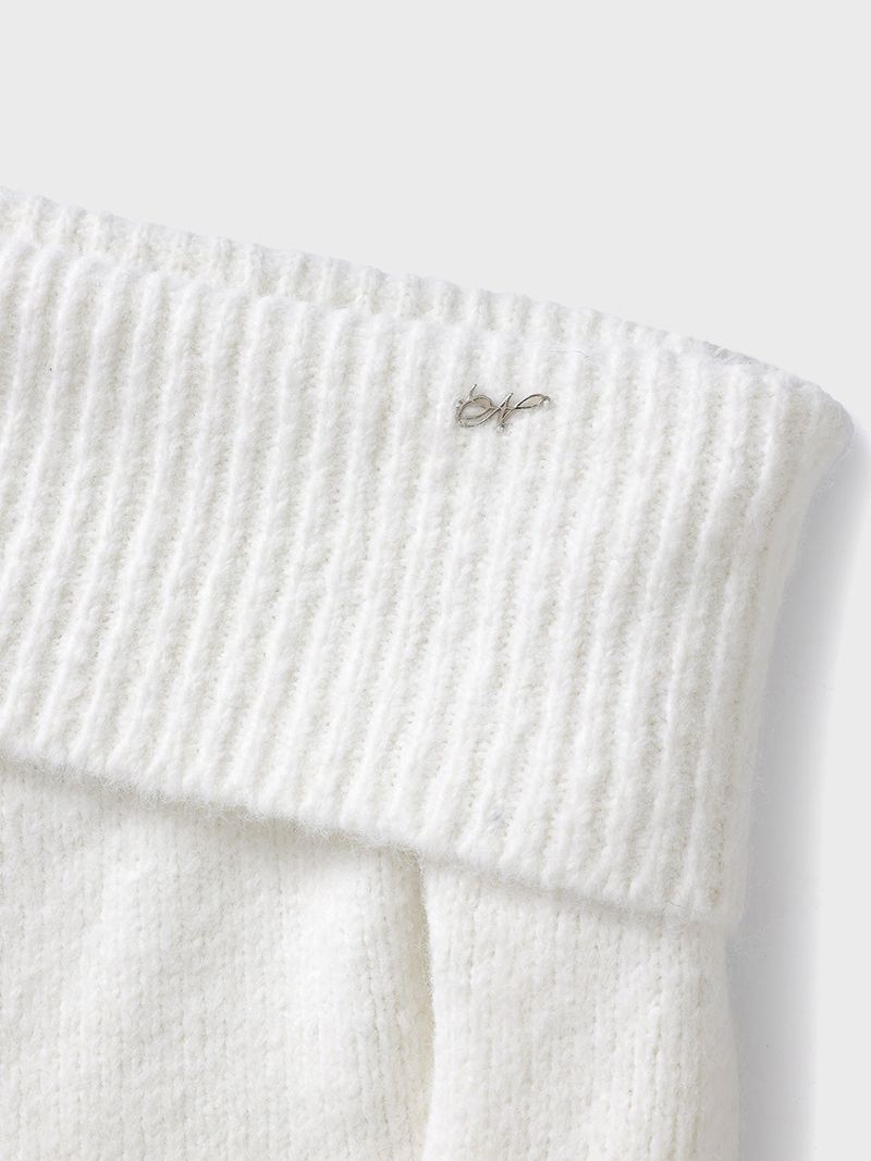 Muffler symbol knit set (White)