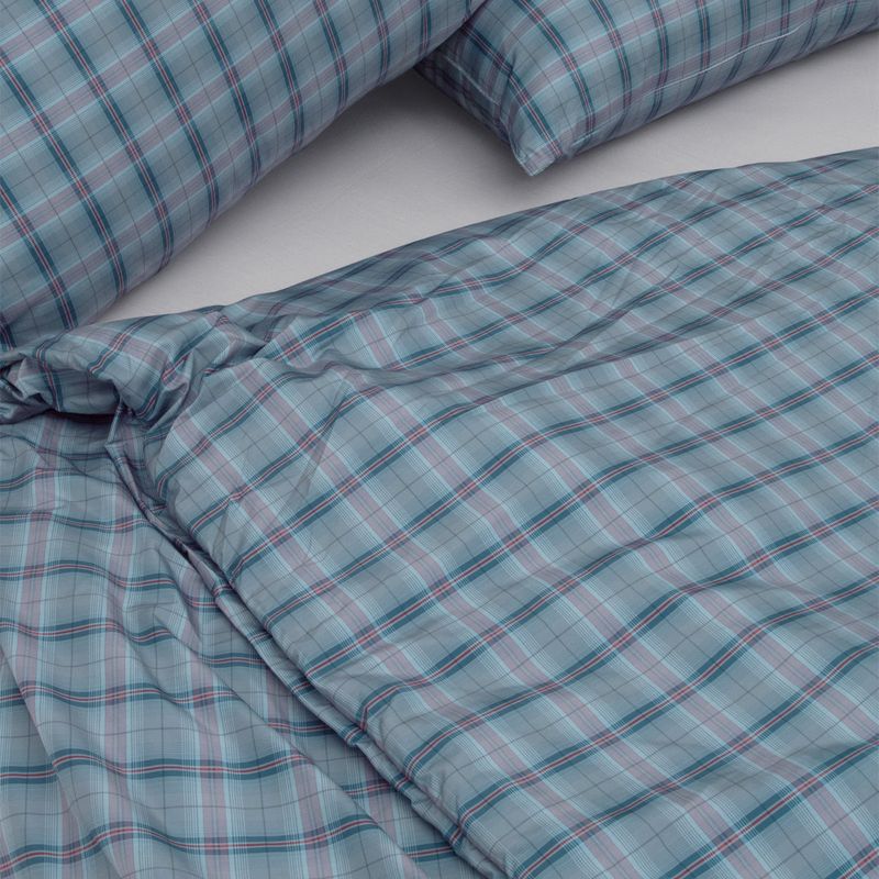 Dust-Free Vintage Check - Blue Duvet Cover - SS size