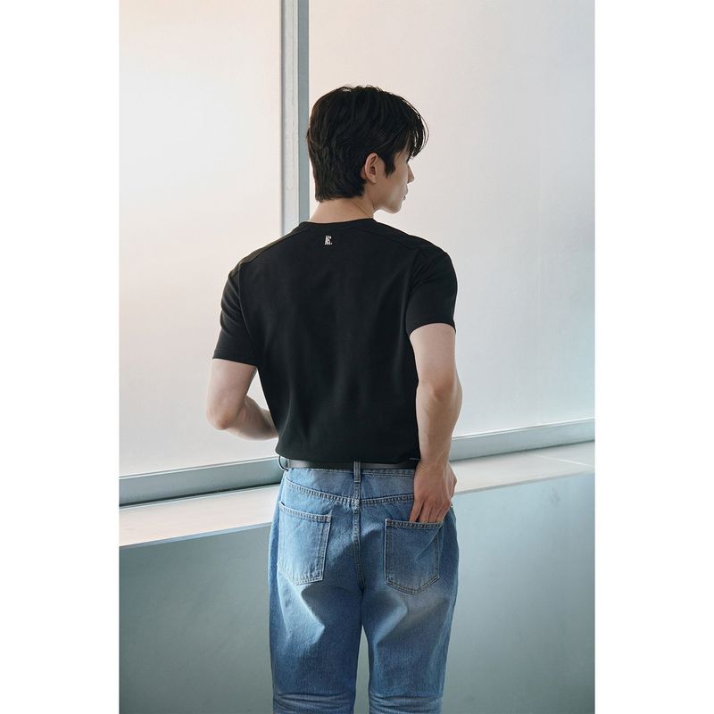 [Muscle fit] Cool curve half t-shirts(Black)