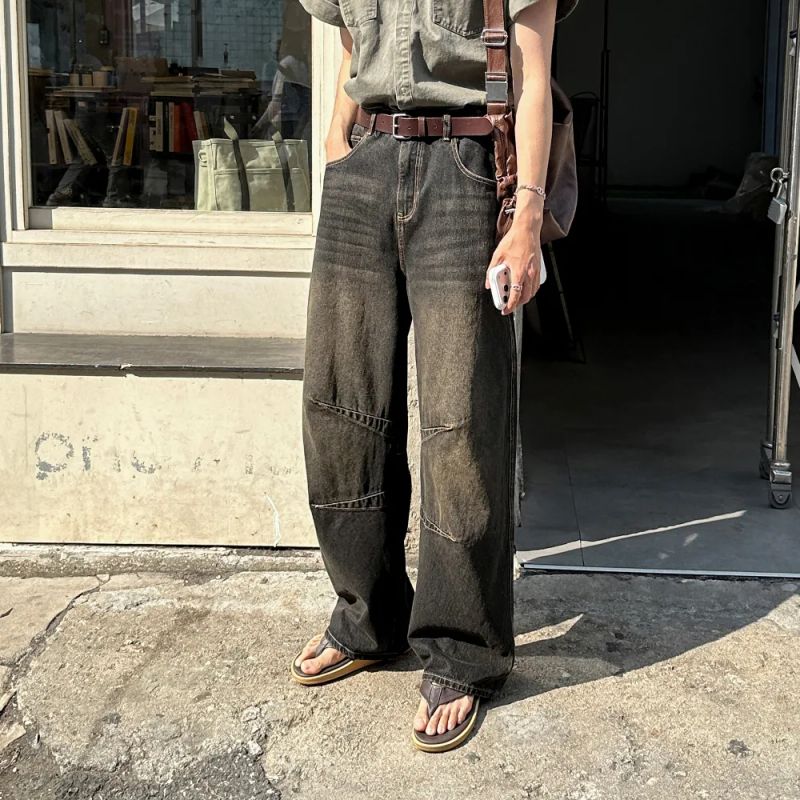 [1+1] LMN All Day Paneled Wide Denim Pants (7 colors)