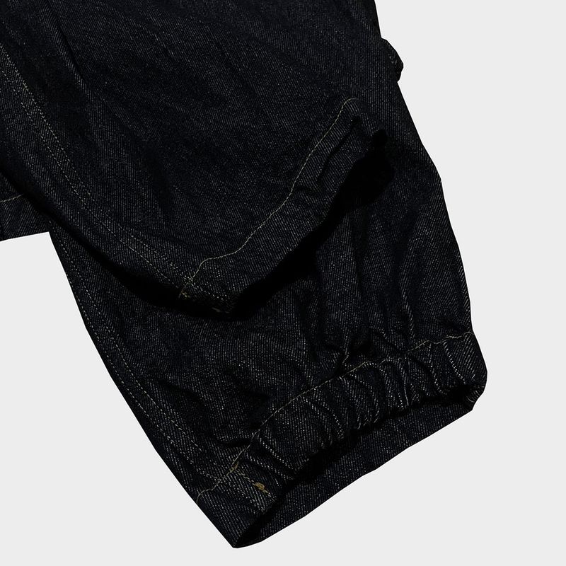 stripe patch denim cardigan_black