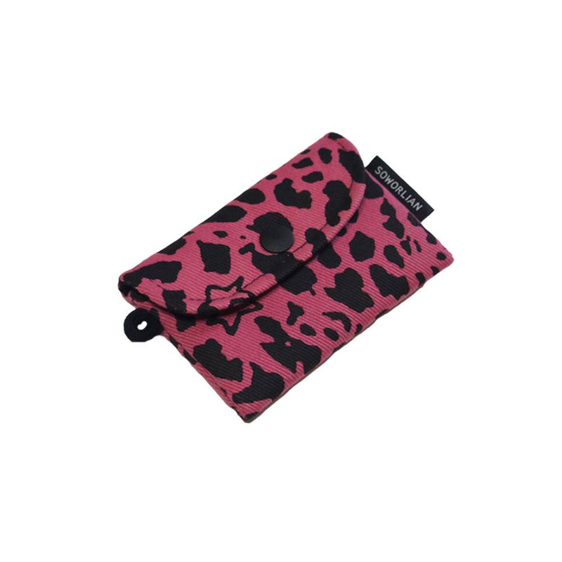 Simple Card wallet _Leopard Pink