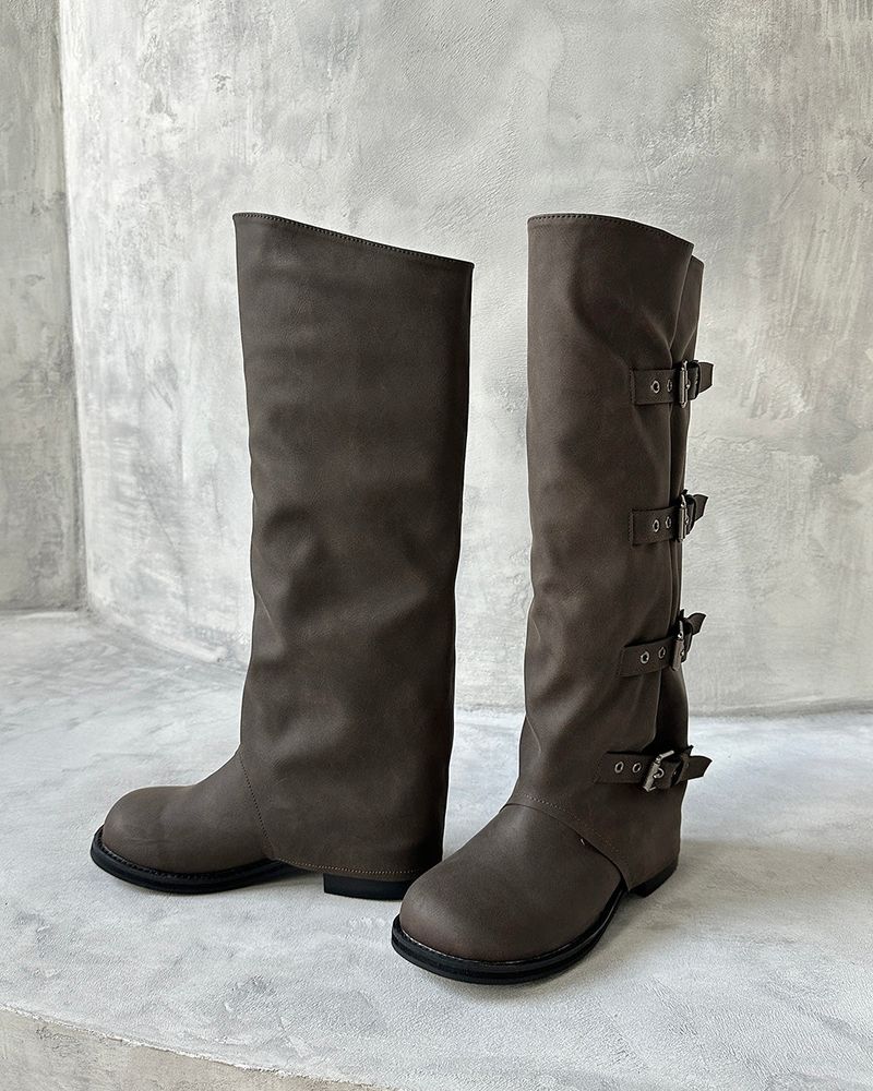 Warmer Buckle Long Boots