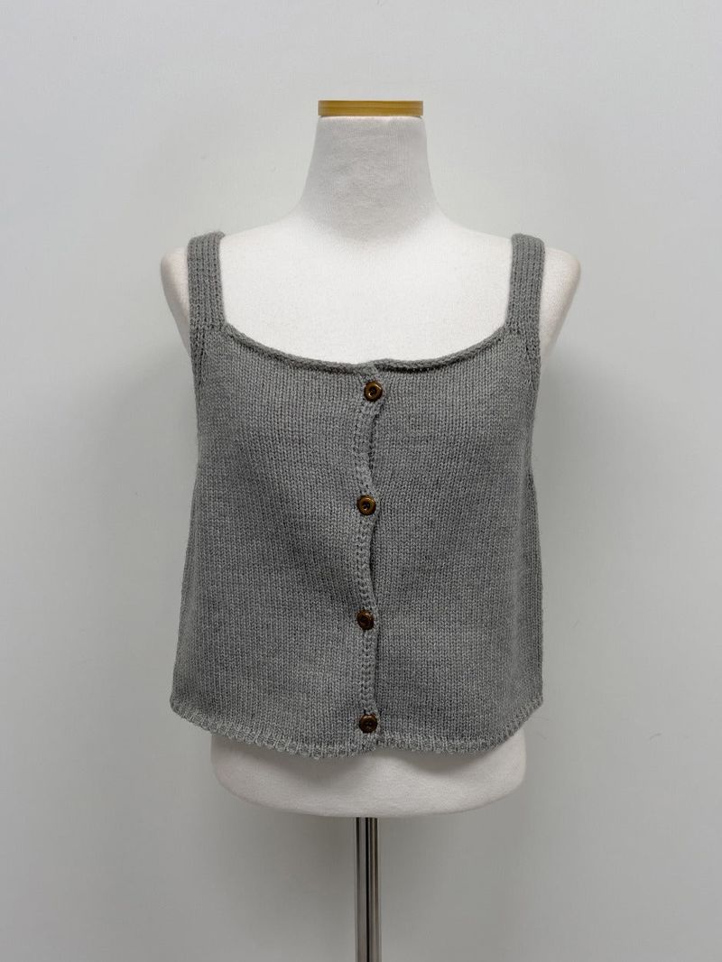 Wood Square Neck Knit Bustier