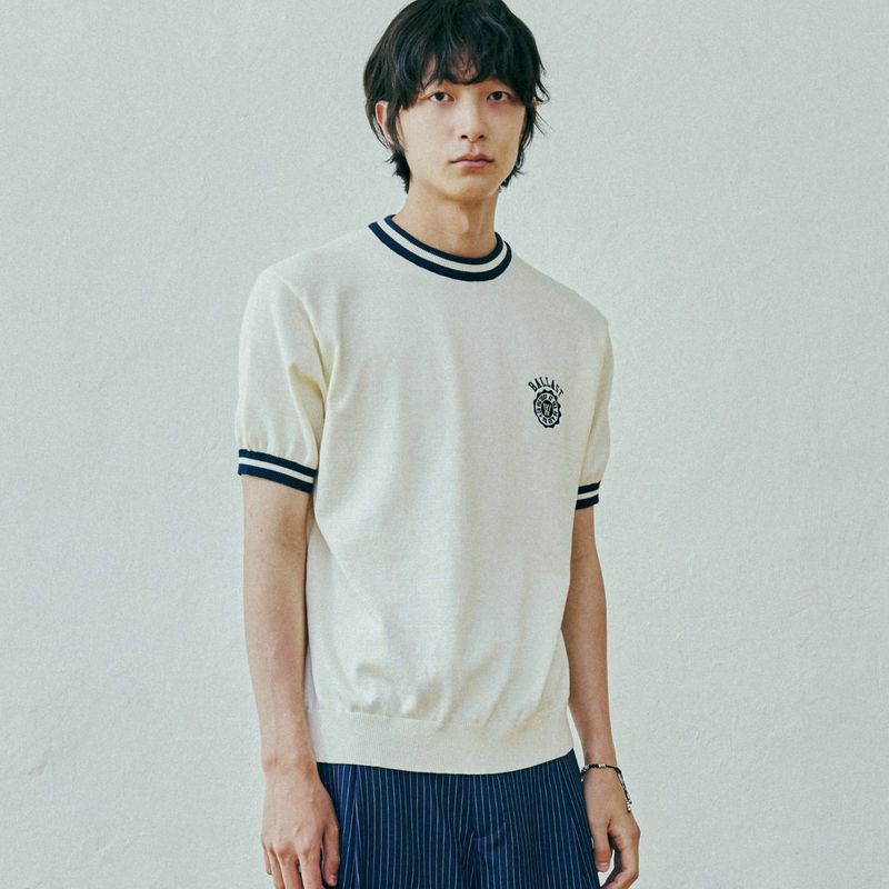 ballast athletic ringer knit sweat cream